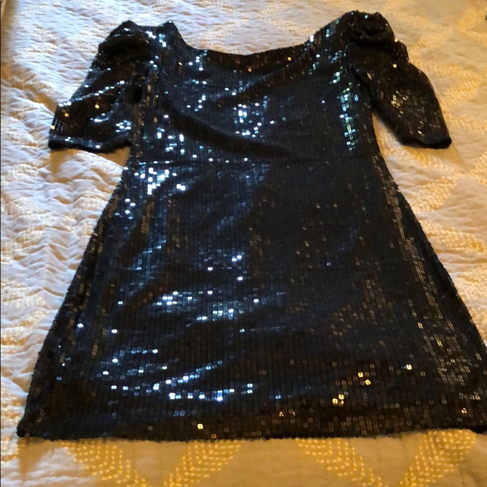 Black sequin cocktail dress